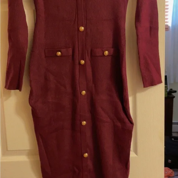 Rich Brown Knit Sweater and Rich Burgundy Knit Sweater Dresses - $20 each. - Picture 11 of 12